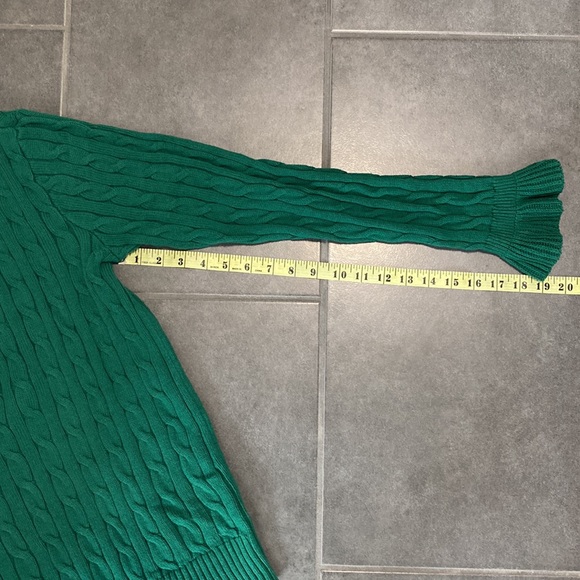 Ralph Lauren Green Bell Cuff Sweater L - Picture 8 of 11